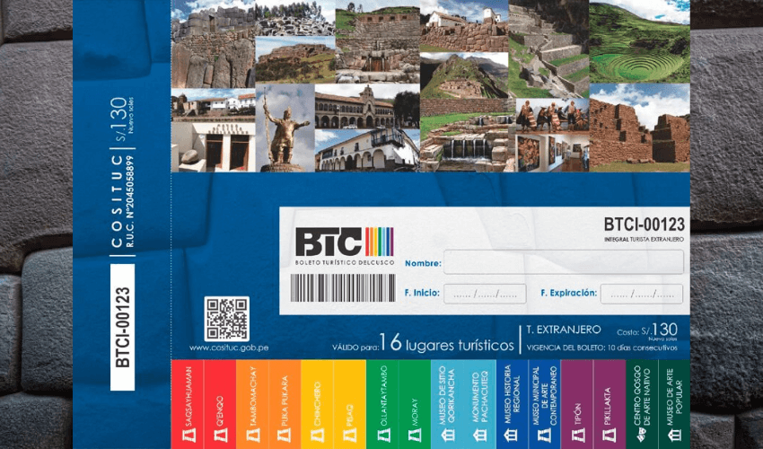 GuÃa Completa del BTC: Boleto TurÃstico de Cusco 1 boleto turistico general