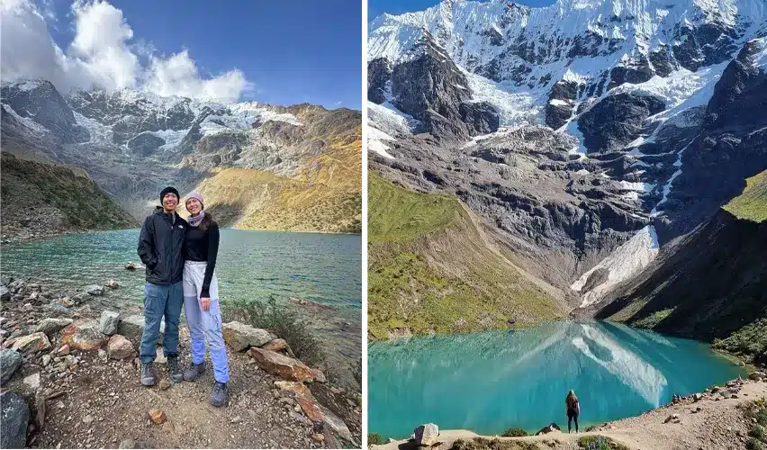 laguna turquesa andes paisaje natural aventura